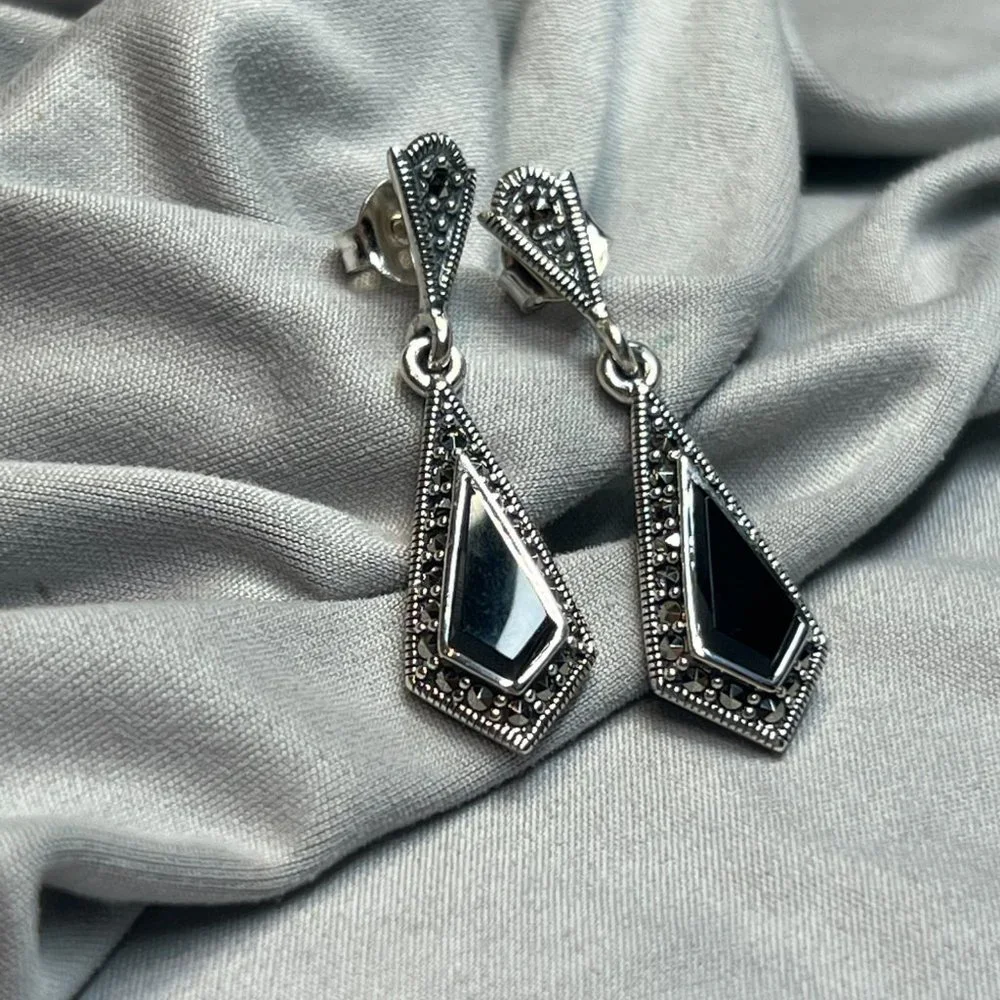 **SOLD***Sterling Silver Drop Kite Earrings Dangle Earrings for Women 925 Silver - Picture 10 of 10